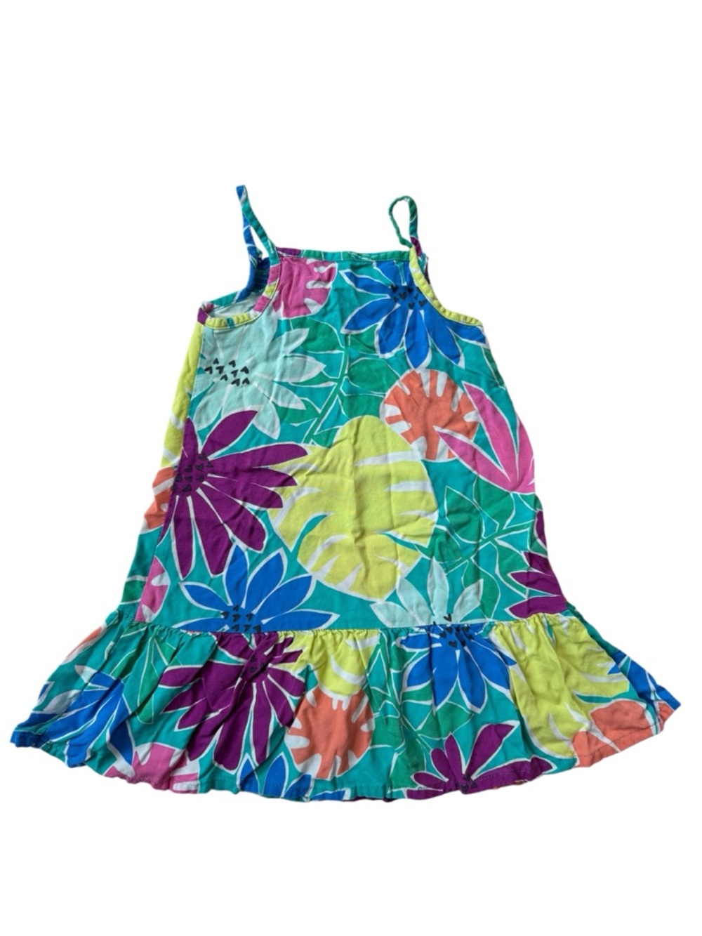 Jumping Beans Girls Floral Dress 4T Tropical Summer Sundress Toddler EUC